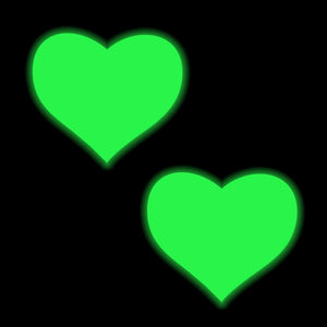 Pastease Hearts Glow In The Dark Neon Yellow