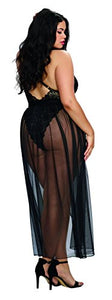 Dg Teddy & Maxi Skirt W/ G-String Blk 3X