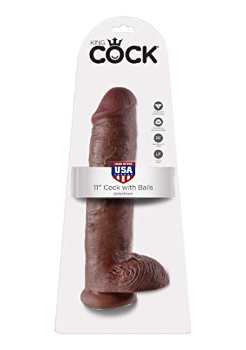 King Cock - 11In Cock W/ Balls Brown