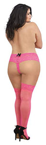 Dg Neon Thigh Highs W/ Silicn Top Pnk Os