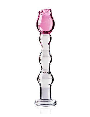 Icicles No. 12- Glass Dong W/Flwr On Top