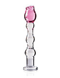 Icicles No. 12- Glass Dong W/Flwr On Top