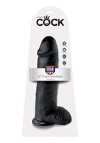 King Cock 12 Inch Cock With Balls - Black