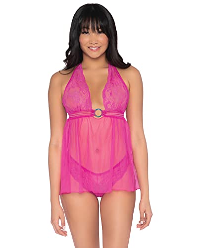 Dg Simply Sexy Lace&Mesh Babydoll Pnk Os