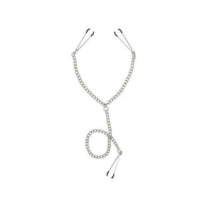 Spartacus Y Style Adjustable Tweezer Nipple With Clit Clamps, Silver