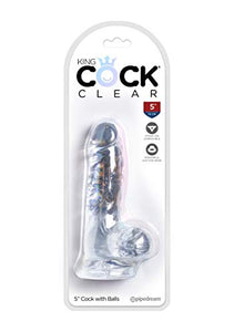 King Cock Clear 5In Cock With Balls