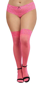 Dg Neon Thigh Highs W/ Silicn Top Pnk Os