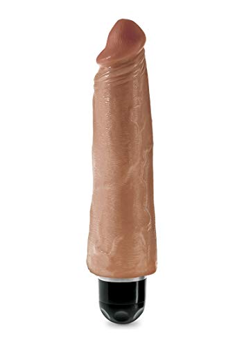 King Cock 8 Inch Vibrating Stiffy - Tan