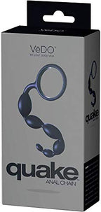 Vedo Quake Flexible Silicone Anal Bead Chain With Easy Safe Removal Ring Waterproof Body Safe