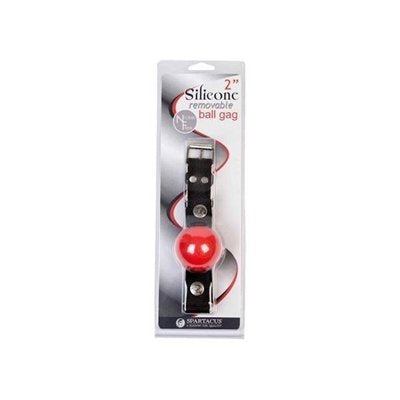 Spartacus Removable Silicone Ball Gag, Red, 2 Inch
