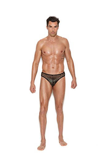 MenS Fishnet Thong Back Brief - Small/Medium -  Black