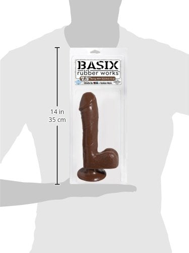 Pipedream Basix 7.5-Inch Suction Cup Dong, Brown