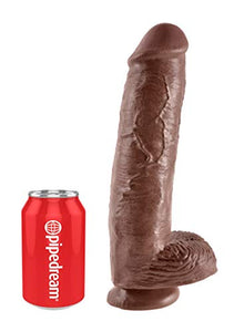 King Cock - 11In Cock W/ Balls Brown