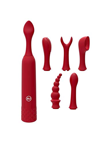 Doc Johnson Ivibe Select - Iquiver - 7Piece Set - 10 Vibrating Functions - 6 Silicone Interchangeable Heads - 10 Vibrating Funct
