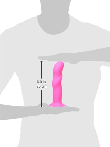 Riley Silicone Swirled Dong - Neon Pink