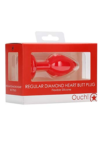 Diamond Heart Butt Plug Red Regular