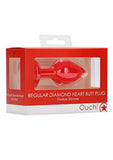 Diamond Heart Butt Plug Red Regular