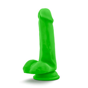 Blush Neo - 6 Inch Sensa Feel Dual Density Technology - Realistic Look And Feel Dildo With Strong Suction Cup - Harness Compatible - Neon Green