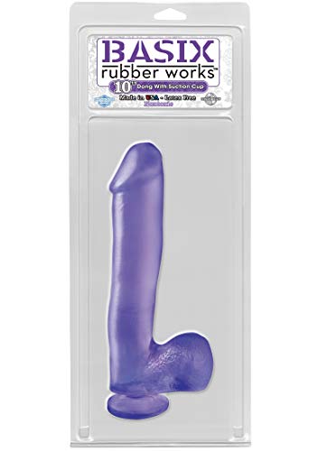 Basix 10-Inch Suction Cup Dong, Purple