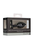 Regular Diamond Butt Plug W/ Handle Black