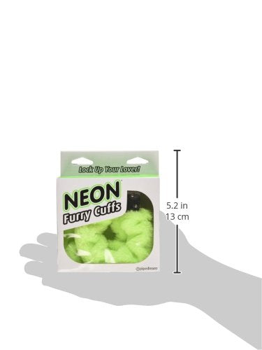 Pipedream Neon Luv Touch Furry Cuffs, Green