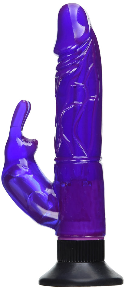 Powerful suction cup base holds the dong securely in place. The soft jelly material feels life-like and bends to conform to your contours while the vibrating clit stimulator hits the right spot every time.