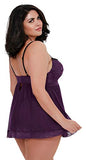 Dg Lace Ovrlay Bdoll W/ G-Strng Plum 2X