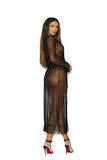 Dotted Mesh Robe & Panty Black 2X