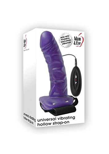Evolved Novelties Adam And Eve Universal Hollow Vibrating Strap On, Purple