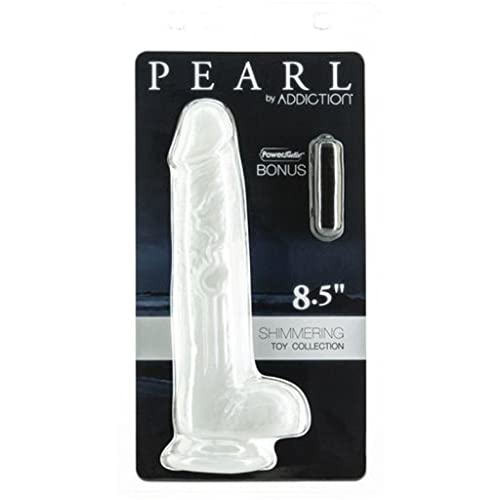 Addiction Pearl 8.5 Dong Pearl White Tpe W/ Bullet &quot;