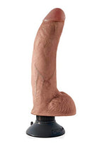 King Cock 9In Vib Cock W/Balls Tan