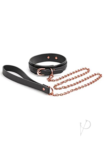 Bondage Couture - Collar And Leash - Black