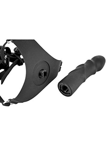 Strap U Elevate Silicone Strap On With Dildo, Black, (Ae101)