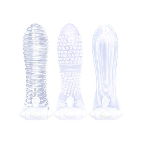 The 9S Vibrating Sextenders 3 Pack Nubbed Contoured Ribbed