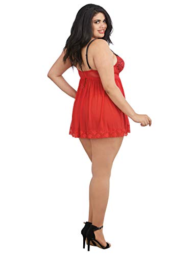 Dg Lace Ovrlay Bdoll W/ G-Strng Ruby 3X