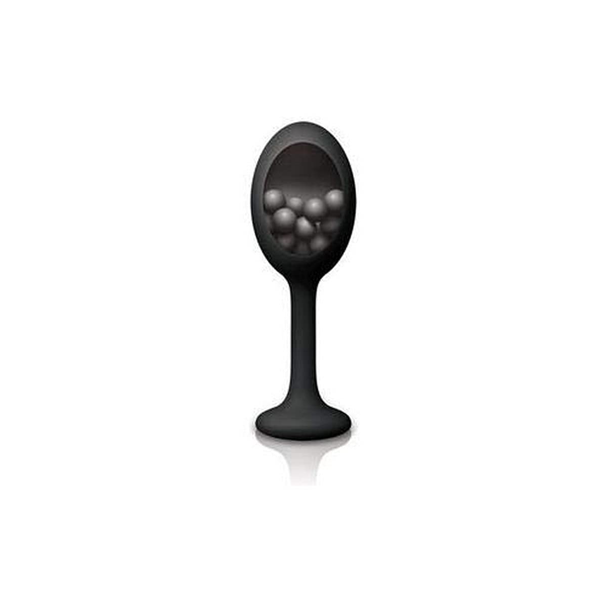 Renegade - Rattler Cherry-Stem Tail Anal Butt Plug With Metal Beads For Intense Stimulation- Black