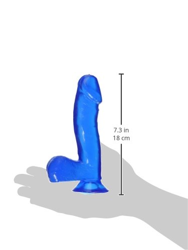 Basix Rubber Works 6.5'' Dong With Suction Cup, Blue