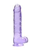 Realrock Jelly Dildo With Balls 9&quot; Purpl