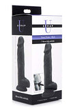 Strap U Power Pecker 7&quot; Silicone Dildo With Balls - Black,1 Count, 123312