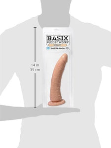 Basix 7In. Slim Dong W/Suction Cup Flesh