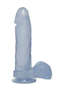 Doc Johnson Crystal Jellies  8 Inch Ballsy Cock With Suction Cup Base  86 in Long and 20 in Wide  Dildo  Clear 028808A
