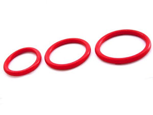 M2M Cock Ring, Nitrile, 3 Piece Set, Red