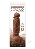 Colours - Pleasures - Vibrating - 5 Inch Dildo -  Brown