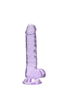Realrock Jelly Dildo With Balls 7&quot; Purpl