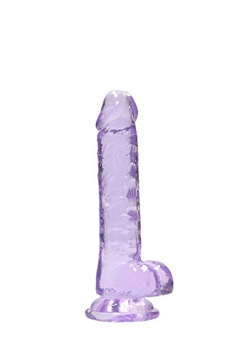 Realrock Jelly Dildo With Balls 7&quot; Purpl