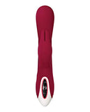 Evolved Love Is Back - Inflatable Rechargeable Silicone Bunny - Over 60 Function Combinations - G-Spot Tip Vibraties & Inflates To Almost 2 Inches - Burgundy