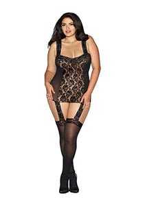 Dg Lace Garter Dress Blk Q
