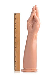 Master Series The Fister Hand & Forearm Dildo, Realistic Lifelike Sex Toy With Suction Cup For Hands Free Fisting, Body Safe, Light Flesh Colored, Easy To Clean, 15 Inch Length