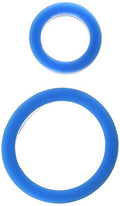 Doc Johnson Titanmen Silicone Cock Rings Double Pack, Blue
