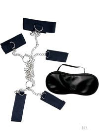 Dominant Submissive 4 Cuffs & Collar Black
